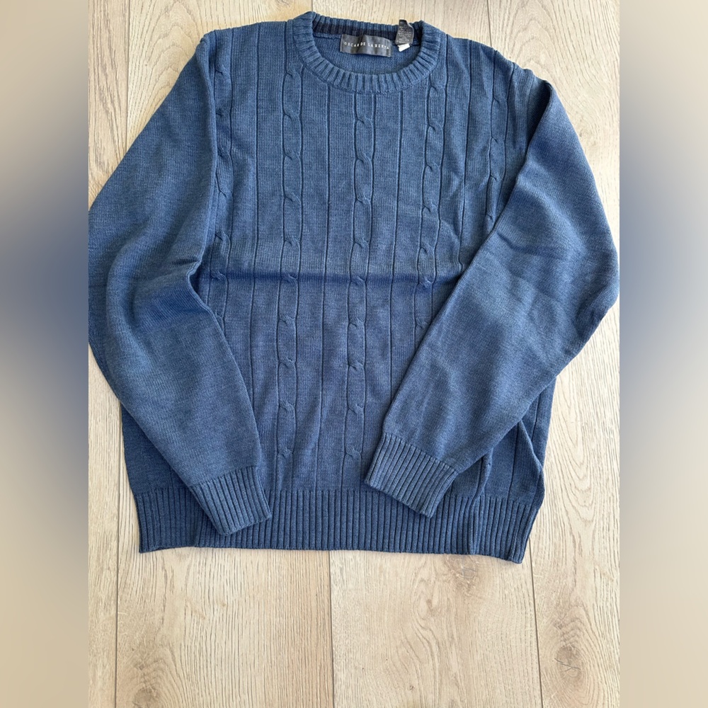 Oscar de la Renta Navy Crewneck Sweater